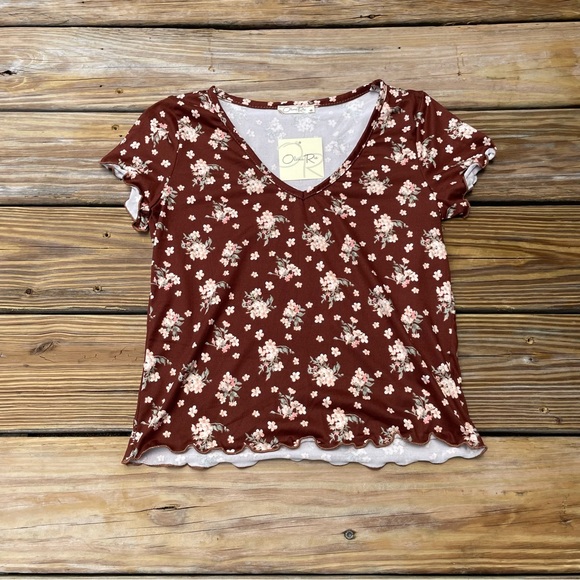 Olivia Rae Tops - Olivia Rae Brown Floral Top